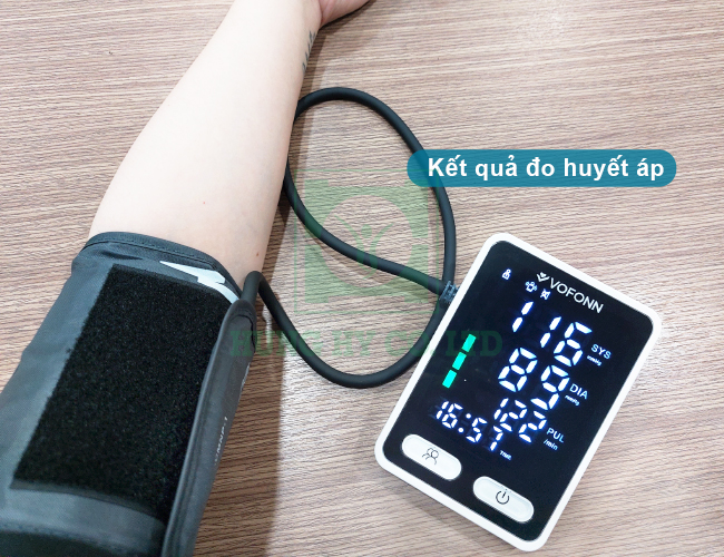Kết quả đo huyết áp hiển thị rõ ràng dễ xem